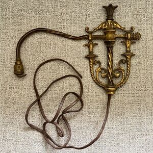 Vintage Ornate Brass Bridge Arm for Floor Lamp